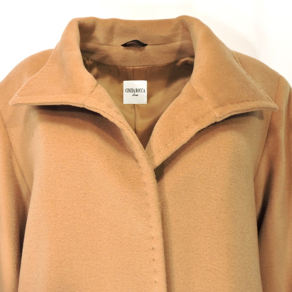 CINZIA ROCCA DUE 🇮🇹 WOMEN'S BROWN WOOL WINTER COAT SIZE 16 - Picture 3 of 7